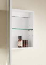 Capsule LED Frontlit Oval Shaving Mirrored Cabinet-450 X 900mm - Image 4