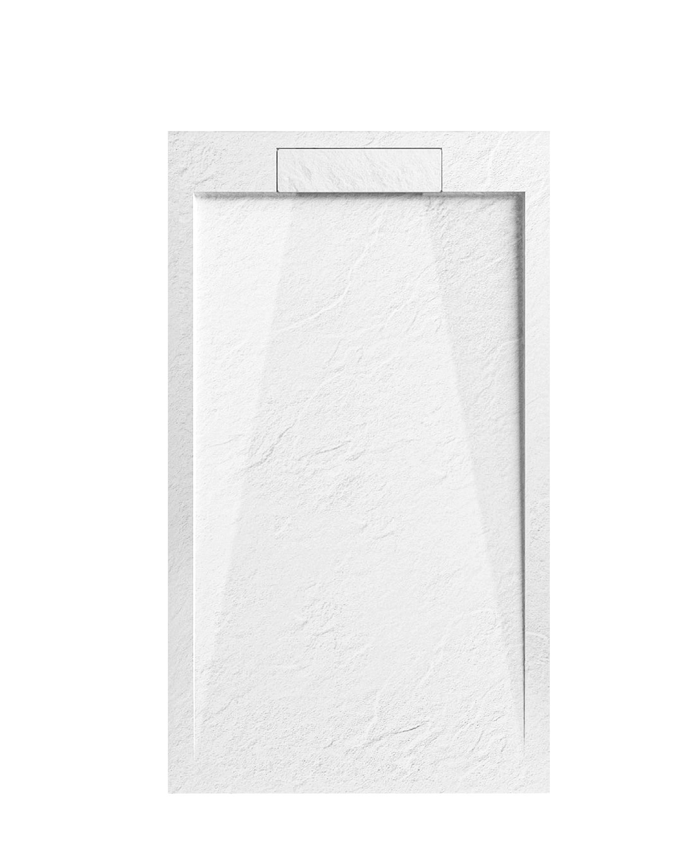 L1-1 Archi Lux White Slate Effect Stone Resin Shower Base - Image 1