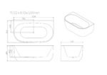 Anna Back-To-Wall Bathtub – Gloss White 1500mm/1700mm - Image 4