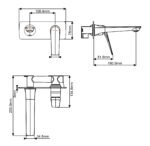 Mecca Solid Brass Wall Mixer with Spout - Image 3