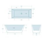 Square Freestanding Bath 1500mm/1700mm - Image 5