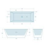 Square Freestanding Bath 1500mm/1700mm - Image 6