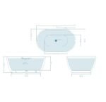 Ovia Egg Shape Freestanding Bath 1500m/1700mm - Image 6