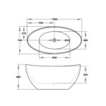 Double High Back Freestanding Bath 1500m/1700mm - Image 2