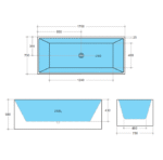 Multi-fit Square Freestanding Bath 1500mm/1700mm - Image 3