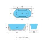 Fluted Back to Wall Freestanding Bath 1500m/1700mm - Image 5