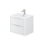Roma Fluted 600mm-900mm Length Wall Hung Cabinet Satin White - Image 2