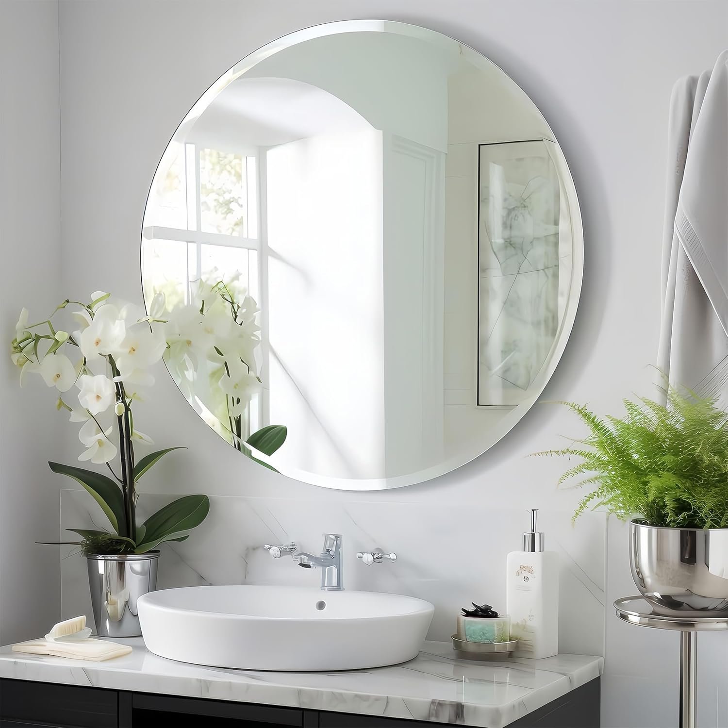 71fWpvYYYYL._AC_SL1500_ Round Bevelled Frameless Mirror 50/60/70/80/90cm - Image 1