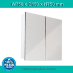 Waterproofing Mirror Shaving Cabinet -  Gloss White 750 - Image 4