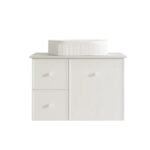 Seattle 750mm Wall-Hung Cabinet - Matt White - Image 6