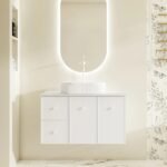 Seattle 900mm Wall-Hung Cabinet - Matt White - Image 5