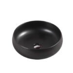 Asti Counter-top circular Matt Black basin, No overflow (415x415)