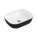 Counter-top oval Black/White basin (500x405)