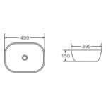 Counter-top oval Touchline basin (490x395) - Image 3