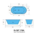 Elivia Corner Freestanding Bath 1500m/1700mm - Image 6