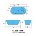 Elivia Corner Freestanding Bath 1500m/1700mm - Image 7