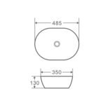 Counter-top oval basin (485x350) - Image 3