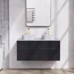 Shaker 1200mm Wall Hung Vanity Double Bowls - Image 3