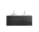 Shaker 1500mm Wall Hung Vanity Double Bowls