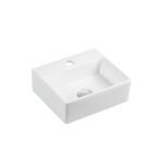 Wall-hung rectangular basin with mixer hole (330x290)