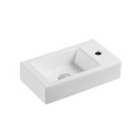 Wall-hung rectangular basin with mixer hole (450x260)