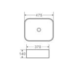 Counter-top rectangular basin (475x370) - Image 2