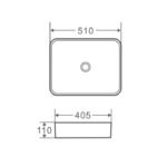 Counter-top rectangular basin (510x405) - Image 2