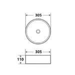 Counter-top round basin (305x305x110) - Image 2