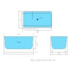 Multi-fit Square Freestanding Bath 1000mm/1200mm/1300mm /1400mm - Image 6