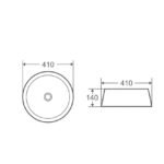 Counter-top circular Art White basin (410x410) - Image 3