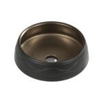 Counter-top circular Art Black basin (410x410)