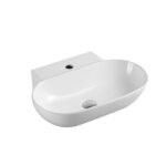 Wall-hung oval basin with mixer hole (560x400) - Image 2