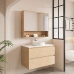 Hera 900mm Wall Hung Vanity Tasmanian Oak / Black Oak