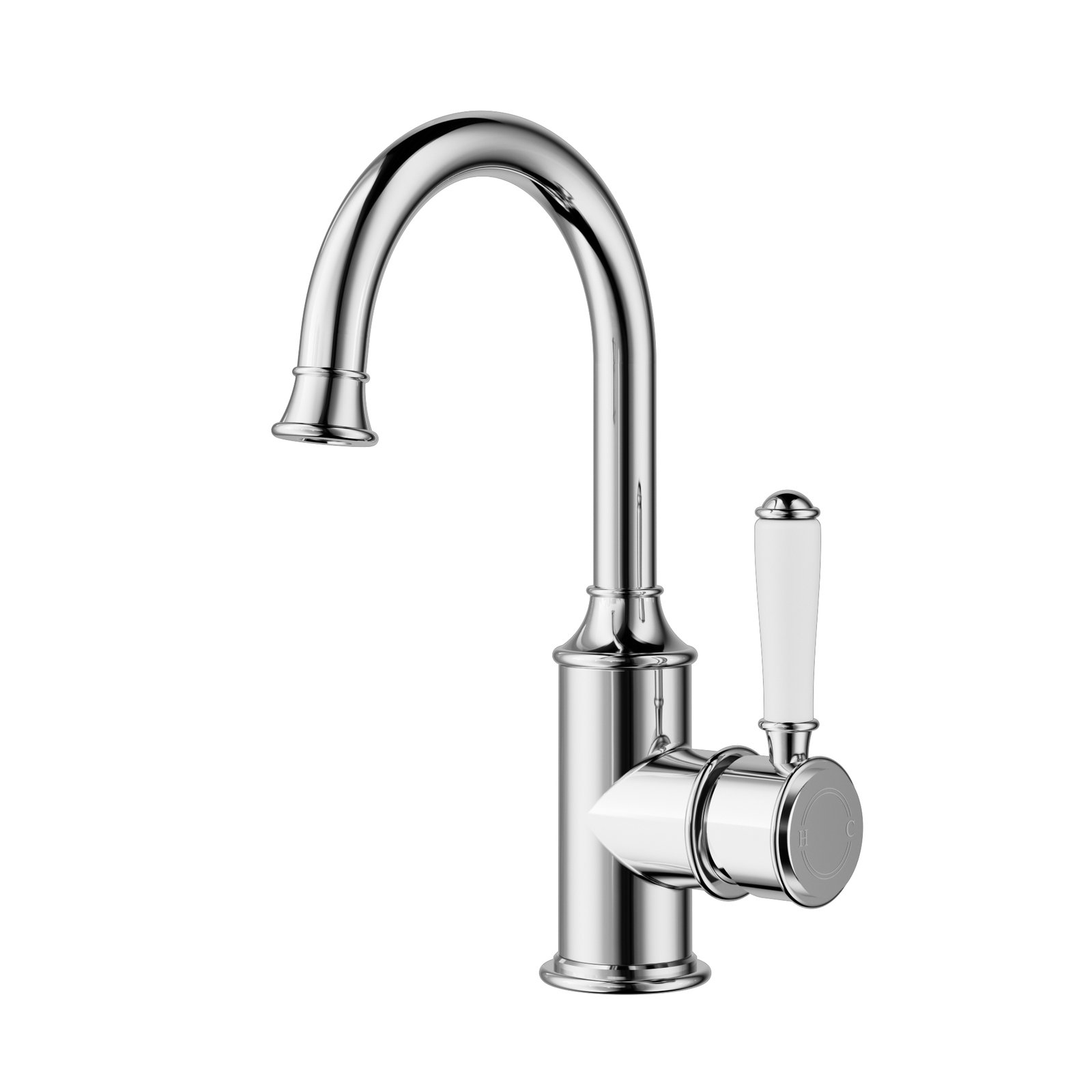 hyb868-201a+chrome Clasico Basin Mixer Gooseneck - Image 1