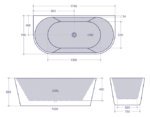 Back to Wall Freestanding Bath 1500mm/1700mm - Image 5