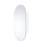 Oval 450mm x 900mm Shaving Cabinet - Satin White / Satin Black