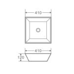 Counter-top square basin (390x390) - Image 2