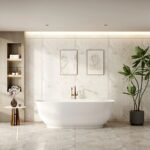 Libra Freestanding Bathtub - Gloss White 1700mm - Image 2