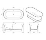 Cast Stone Solid Surface Bathroom BTS3003- Matt White - Image 5