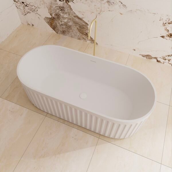 Cast Stone Solid Surface Bathroom BA3001- Matt White