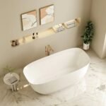 Libra Freestanding Bathtub - Gloss White 1700mm - Image 3