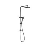 Round Multifunction Shower Rail Set-Matt Black