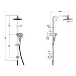 Round Multifunction Shower Rail Set-Brushed Gold - Image 2