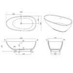 Cast Stone Solid Surface Bathroom BA3004- Matt White - Image 3