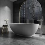 Cast Stone Solid Surface Bathroom BA3004- Matt White - Image 2