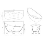 Cast Stone Solid Surface Bathroom BA3005- Matt White - Image 3