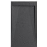 Archi Lux Dark Grey Slate Stone Resin Rectangular Shower Base