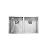 Eden 760 x 440mm Double Bowls Above-Undermount Sink-R10 Corner