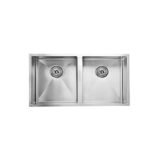 Eden 880 x 440mm Double Bowls Above-Undermount Sink-R10 Corner