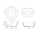 Cast Stone Solid Surface Bathroom BA3006- Matt White - Image 2